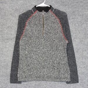 Woolrich Womens Sweater Grey Heather Small Quarter Zip Pullover Knit Warm